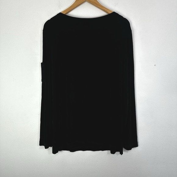 Chico's Travelers Top Womens Size 3 / XL Slinky Black Career Work Casual Vintage - Picture 4 of 5